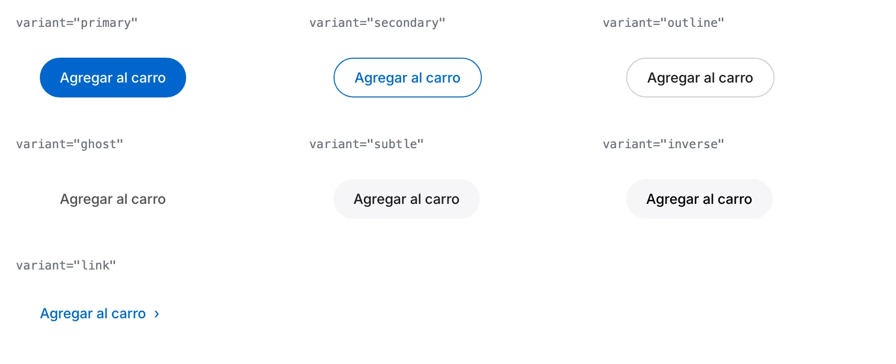 Botones del tema Tec con la marca NovaStore, en sus siete variantes
